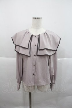 画像1: axes femme / パイピングビッグ襟ブラウス  ピンク I-25-12-22-003-AX-BL-SA-ZI