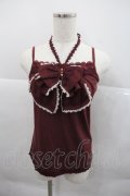 axes femme / ホルター付BIGリボンキャミ  ボルドー I-25-12-22-024-AX-TO-SA-ZI