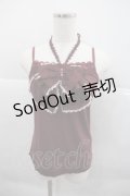 axes femme / ホルター付BIGリボンキャミ  ボルドー I-25-12-22-024-AX-TO-SA-ZI