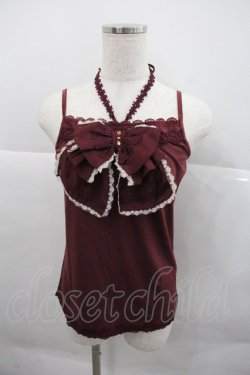画像1: axes femme / ホルター付BIGリボンキャミ  ボルドー I-25-12-22-024-AX-TO-SA-ZI