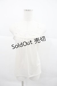 axes femme / 花モチーフタンクトップ  アイボリー I-25-12-22-025-AX-TO-SA-ZI