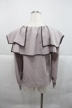 画像2: axes femme / パイピングビッグ襟ブラウス  ピンク I-25-12-22-003-AX-BL-SA-ZI