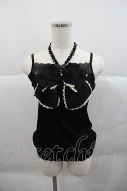 画像1: axes femme / ホルター付BIGリボンキャミ M クロ I-25-12-22-029-AX-TO-SA-ZI