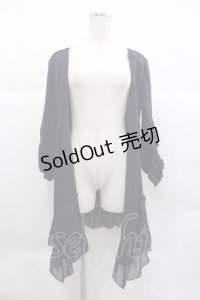 axes femme / 裾シフォンフリルボレロ Ｍ ネイビー I-25-12-22-031-AX-TO-TE-ZI