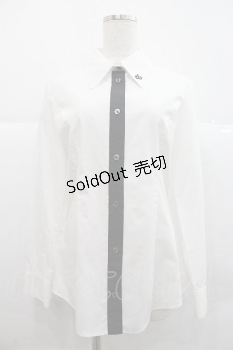 画像1: GOLD SEAL / 襟王冠刺繍ブラウス M ホワイト I-25-12-22-035-GO-BL-SA-ZI (1)