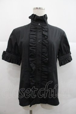 画像1: MIHO MATSUDA / スタンドカラーフリルブラウス M ブラック I-25-12-22-036-GO-BL-SA-ZI