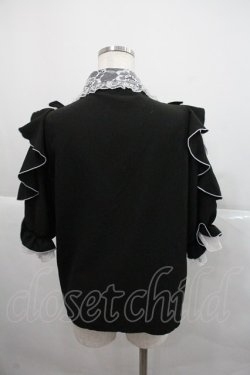 画像2: NOEMIE / 袖レースアップフリルブラウス  黒 I-25-12-22-004-LO-BL-SA-ZI