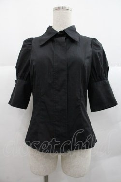 画像1: MIHO MATSUDA / 5部袖ブラウス M ブラック I-25-12-22-040-GO-BL-SA-ZI