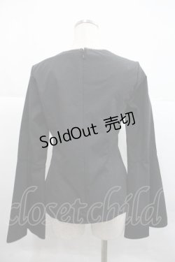 画像2: MIHO MATSUDA / ノーカラーフレアスリーブブラウス M ブラック I-25-12-22-042-GO-BL-SA-ZI