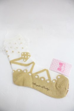 画像2: Angelic Pretty / ドットクリームクルー丈ソックス  ゴールド I-25-12-24-036-AP-ZA-SA-ZI