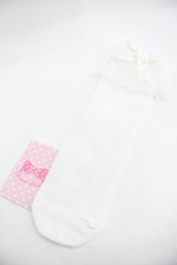 画像1: Angelic Pretty / Lacyクルー丈ソックス  白 I-25-12-24-047-AP-ZA-SA-ZI
