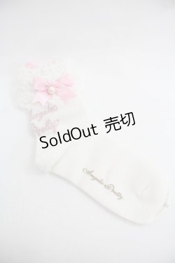 画像2: Angelic Pretty / プリンセスロゴクルー丈ソックス  白Ｘピンク I-25-12-24-052-AP-ZA-SA-ZI