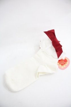 画像1: BABY,THE STARS SHINE BRIGHT / Sweet Cherriesクルーソックス  白Ｘ赤 I-25-12-24-055-BA-ZA-SA-ZI