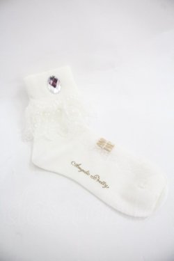 画像2: Angelic Pretty / Jewelryクルー丈ソックス  白 I-25-12-24-056-AP-ZA-SA-ZI