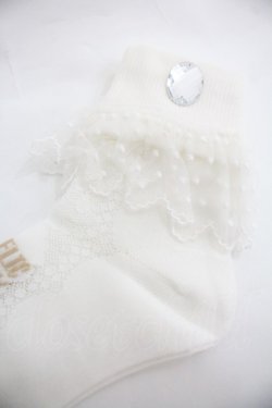 画像3: Angelic Pretty / Jewelryクルー丈ソックス  白 I-25-12-24-056-AP-ZA-SA-ZI