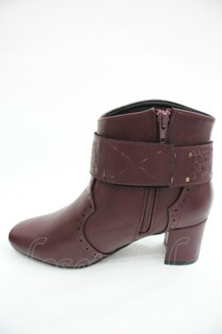 画像4: axes femme / バックル使いショートブーツ L ワイン I-25-12-24-061-AX-SH-SA-ZI