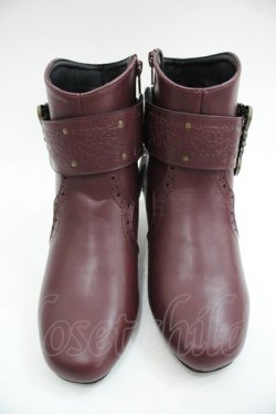 画像5: axes femme / バックル使いショートブーツ L ワイン I-25-12-24-061-AX-SH-SA-ZI