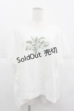 画像1: PINK HOUSE / すずらんブーケ刺繍チュニックカットソー  白 I-25-12-24-067-LO-TS-SA-ZI