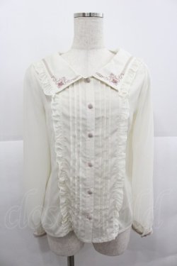 画像1: axes femme POETIQUE / セーラー襟刺繍ブラウス M アイボリー I-25-12-24-072-AX-TO-TE-ZI