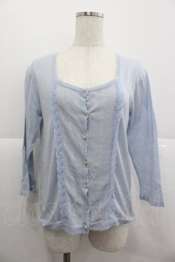 画像1: axes femme / BACKリボンカーディガン  サックス I-25-12-24-073-AX-TO-SA-ZI