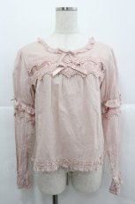 画像1: PINK HOUSE / ケミカルレース使いブラウス  ピンク I-25-12-24-075-LO-BL-TE-ZI (1)
