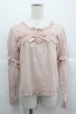 画像1: PINK HOUSE / ケミカルレース使いブラウス  ピンク I-25-12-24-075-LO-BL-TE-ZI