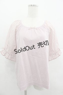 画像1: PINK HOUSE / ギンガムチェック使いカットソー 4(L) ピンク I-25-12-24-076-LO-BL-SA-ZI