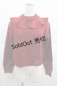 Fi.n.t / ふわっと　ケープ衿付きニットプルオーバー  エンジ I-25-12-24-078-CA-TO-SA-ZI