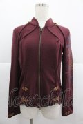 Ozz oneste / チャイナデザインハイネックZIPトップス  ボルドー I-25-12-24-079-OO-TO-SA-ZI