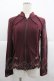 画像1: Ozz oneste / チャイナデザインハイネックZIPトップス  ボルドー I-25-12-24-079-OO-TO-SA-ZI (1)