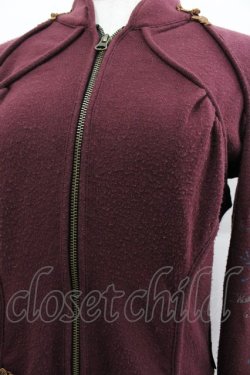 画像3: Ozz oneste / チャイナデザインハイネックZIPトップス  ボルドー I-25-12-24-079-OO-TO-SA-ZI