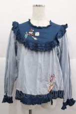 画像1: PINK HOUSE / ハロウィーンワンダーランド刺繍使いブラウス  ブルー I-25-12-24-082-LO-BL-TE-ZI (1)