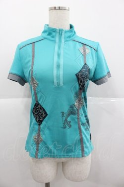 画像1: Ozz conte / 龍プリントハイネック半袖トップス  青Ｘグレー I-25-12-24-083-OO-TO-SA-ZI