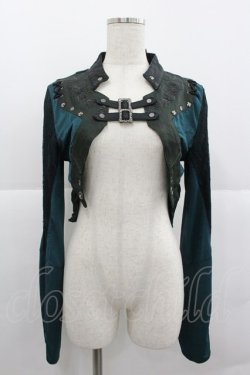 画像1: Ozz Croce / ダブルベルトジャケット  グリーンＸ黒 I-25-12-24-084-OO-JA-SA-ZI