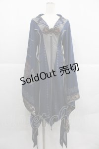 Ozz oneste / チャイナお花扇プリント着物袖ロングカーディガン  ネイビーＸグレー I-25-12-24-085-OO-TO-SA-ZI