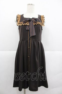 画像1: axes femme POETIQUE / セーラー襟カットチュニック M ブラウン I-25-12-24-087-AX-OP-SA-ZI