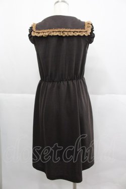 画像2: axes femme POETIQUE / セーラー襟カットチュニック M ブラウン I-25-12-24-087-AX-OP-SA-ZI