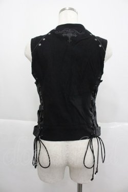 画像2: Ozz Croce / クロスダブルZIPベスト  黒 I-25-12-24-090-OO-TO-SA-ZI