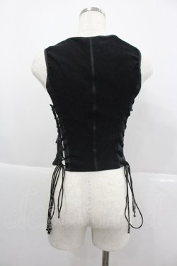 画像2: Ozz Croce / クロスダブルZIPベスト  黒 I-25-12-24-091-OO-TO-SA-ZI