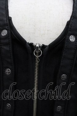 画像3: Ozz Croce / クロスダブルZIPベスト  黒 I-25-12-24-091-OO-TO-SA-ZI