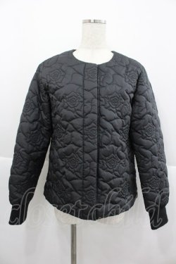 画像1: PINK HOUSE / ローズキルティングブルゾン 4(L) 黒 I-25-12-24-093-LO-JA-SA-ZI