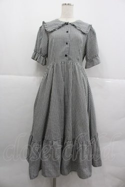 画像1: m petit by misako / AM*ギンガムCHKワンピース M 黒チェック I-25-12-24-100-LO-OP-SA-ZI