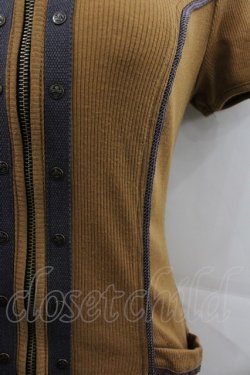 画像4: Ozz Croce / 百合紋章ZIPモチーフ半袖パーカーワンピース  ブラウン I-25-12-24-101-OO-OP-SA-ZI