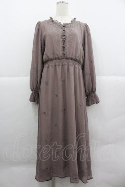 画像1: an another angelus / ローズ刺繍シフォンワンピース  ピンク I-25-12-24-103-CA-OP-SA-ZI