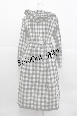 画像2: PINK HOUSE / ギンガムチェックフードワンピース  黒Ｘ白 I-25-12-24-108-LO-OP-SA-ZI