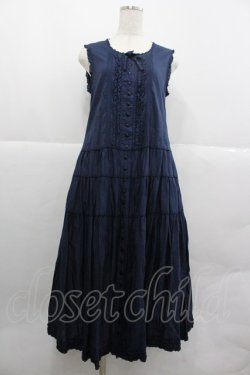 画像1: PINK HOUSE / フリルローンワンピース  ネイビー I-25-12-24-109-LO-OP-TE-ZI