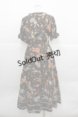 画像2: PINK HOUSE / ギンガムうさぎプリントワンピース  黒 I-25-12-24-110-LO-OP-SA-ZI