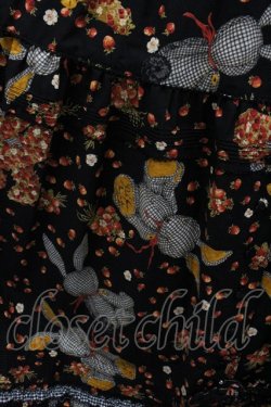 画像3: PINK HOUSE / ギンガムうさぎプリントワンピース  黒 I-25-12-24-110-LO-OP-SA-ZI