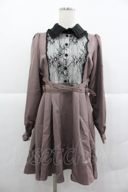 画像1: Rojita / ブローチ付きレース切替クロスベルトワンピース  ピンク I-25-12-24-112-LO-OP-SA-ZI