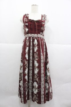 画像1: axes femme / 薔薇ストライプロングワンピース M ワイン I-25-12-24-113-AX-OP-TE-ZI